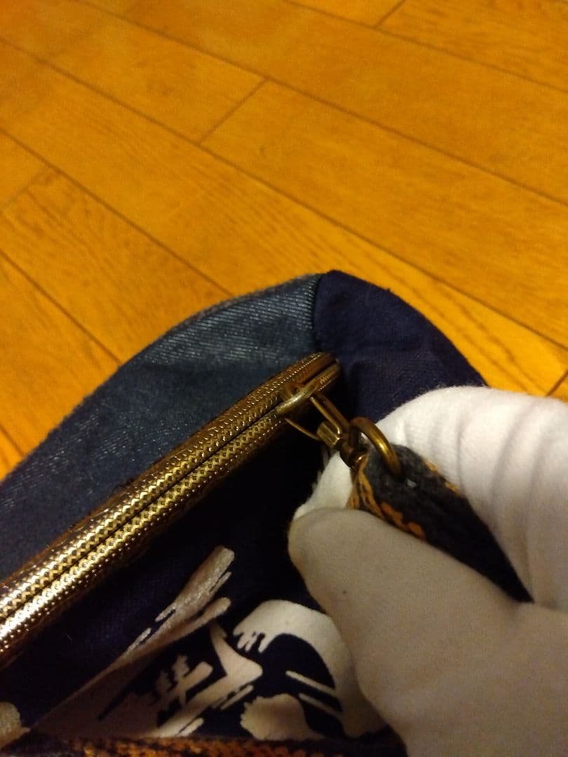 白鷹がま口バッグ