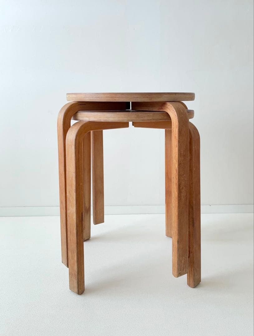 【希少】1960s フランス スツール2脚 Alvar Aalto Style