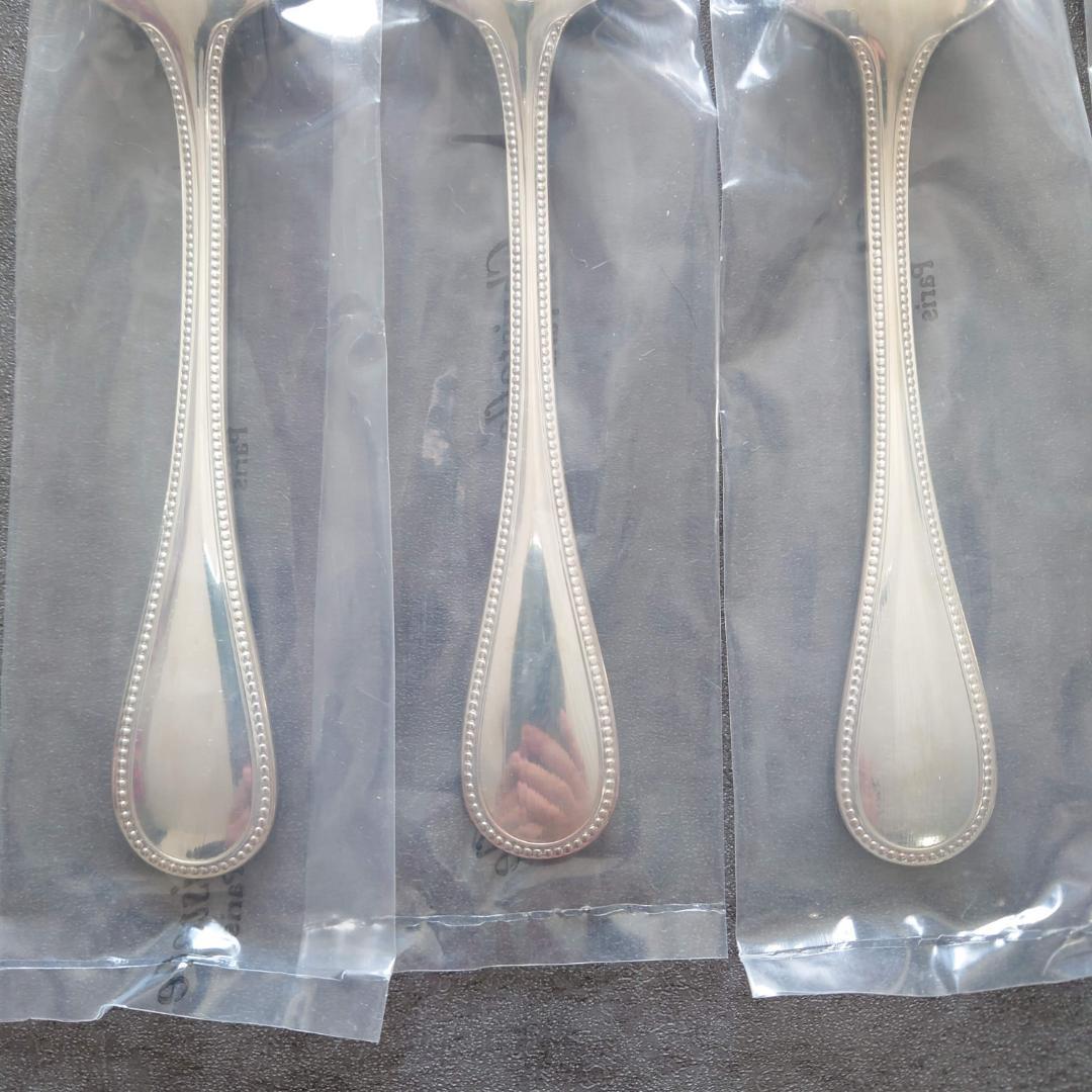クリストフル パール 未開封 コンソメスプーン 6点