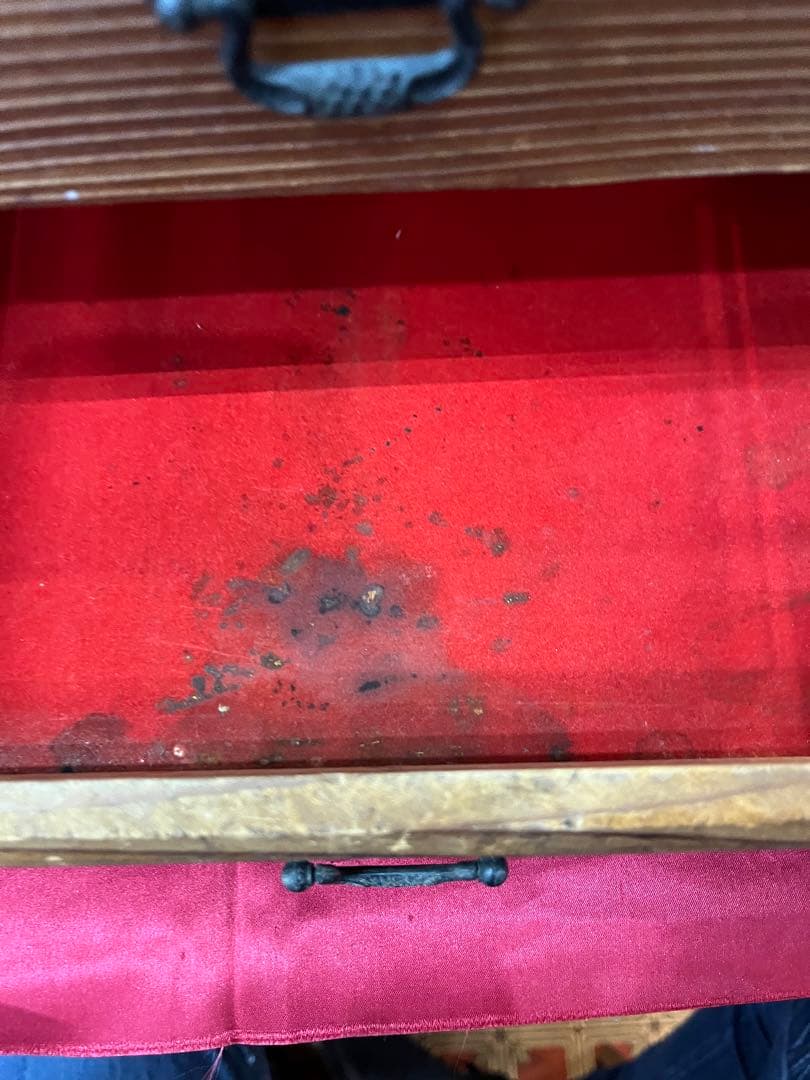 【アンティーク】木製 4段 小物入れ 五杯 小引出し 昭和レトロ 民芸 古民具