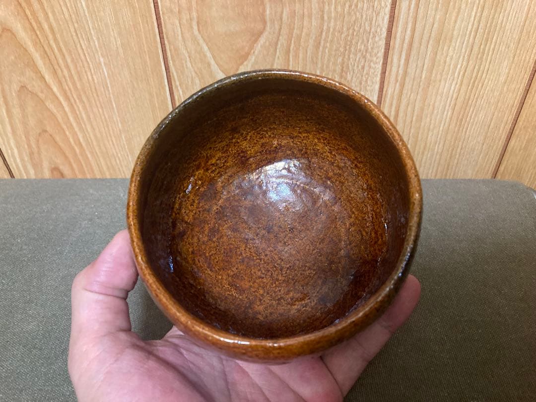 香野荘明「大樋焼飴茶椀」/共箱 中村康平 検索(楽茶碗 大樋長左衛門 楽吉左衛門