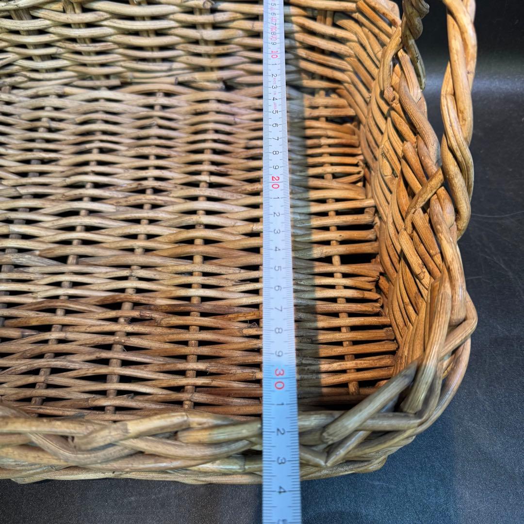 天然素材　持ち手付き　バスケット　カゴ　蔓　つる　インテリア　バスケット