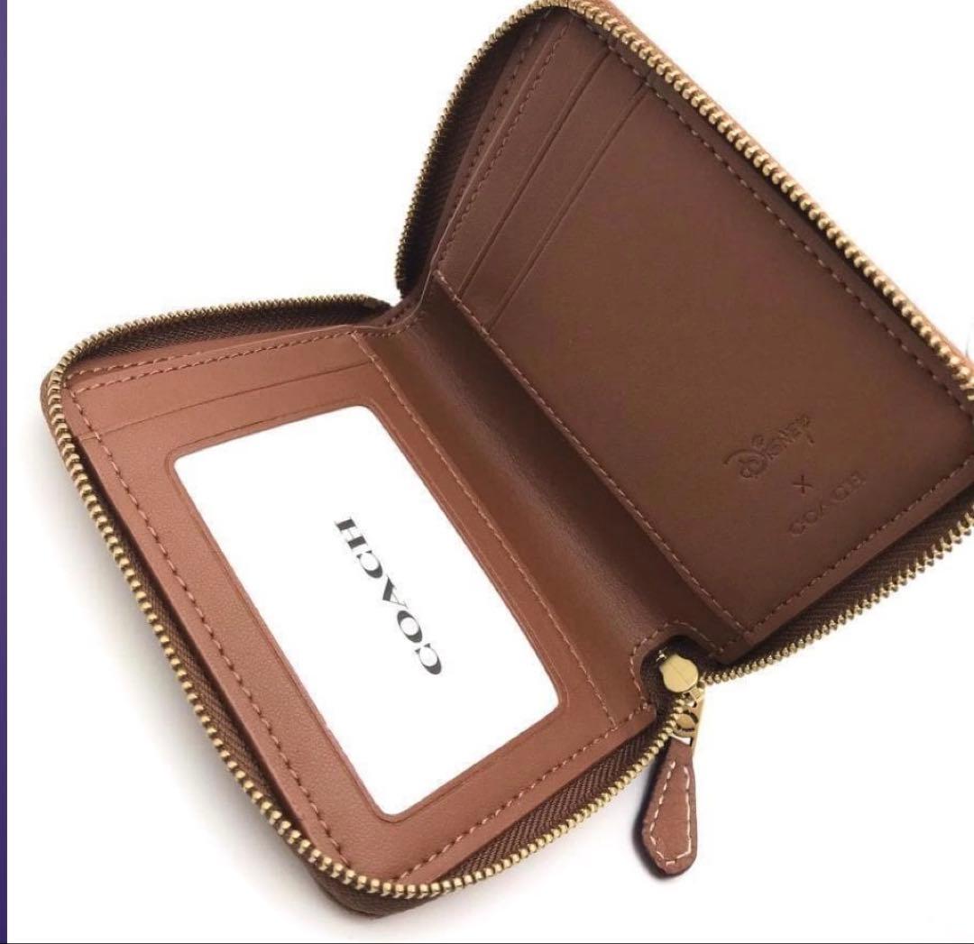 COACHコーチミッキーマウスコンパクトウォレット、シグネチャー