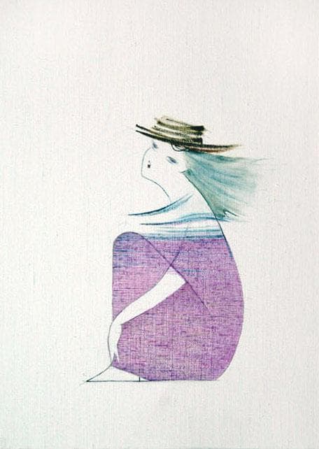 油絵 菅家令子 絵 絵画 インテリア 額付(黒) F4-080414 人物 女性
