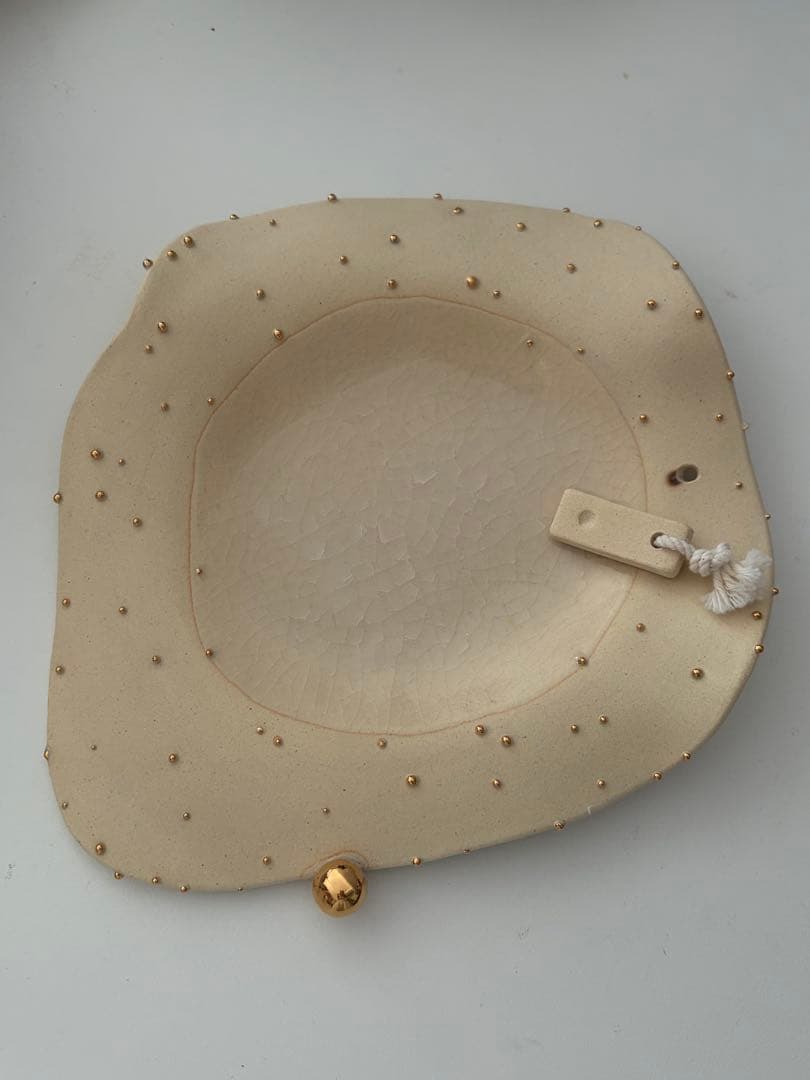 particle multi plate gold パーティクル 皿 陶器