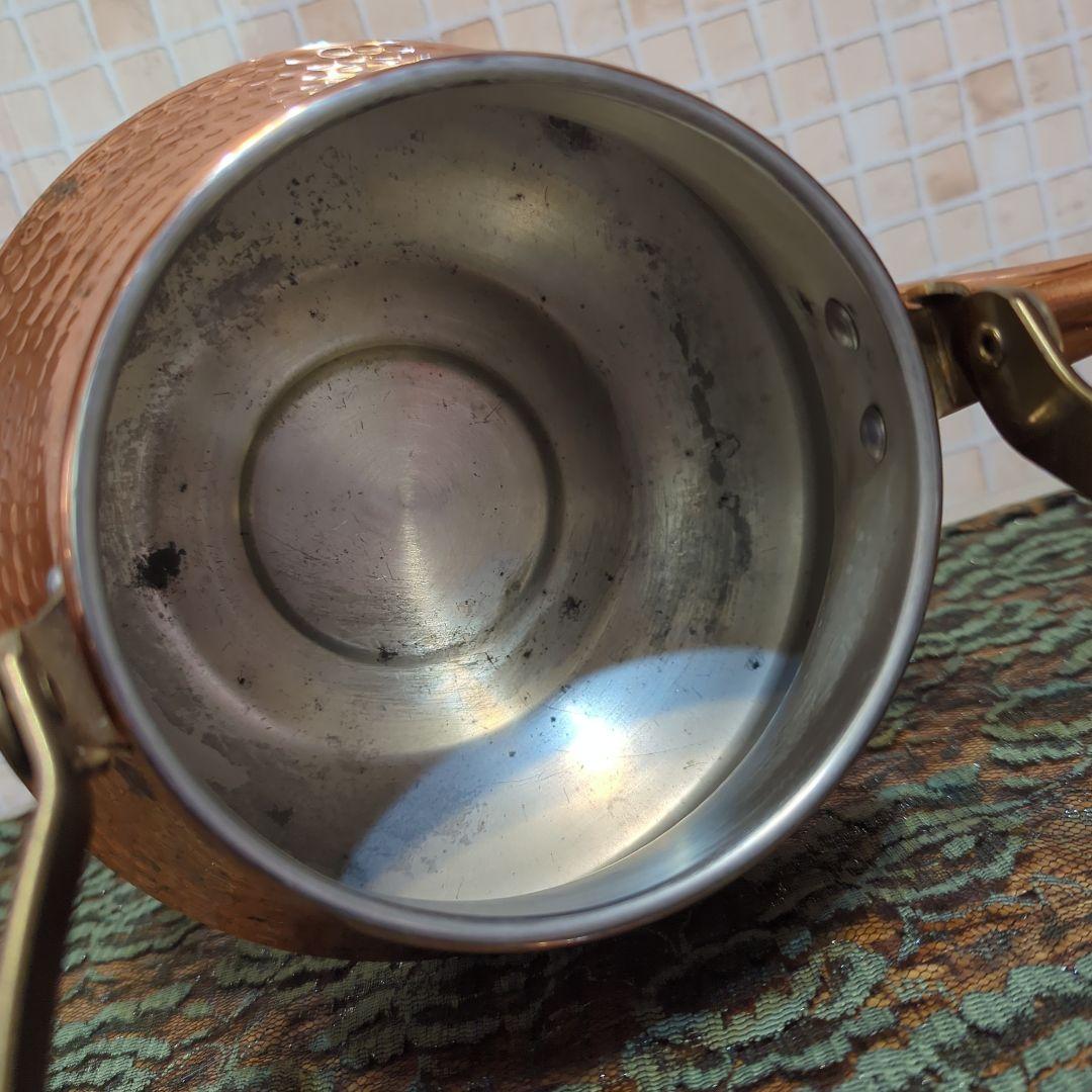 島本製作所製 SS銅製やかん・持ち手とツマミ木製ケトル・ずっしり重厚感・小ぶり