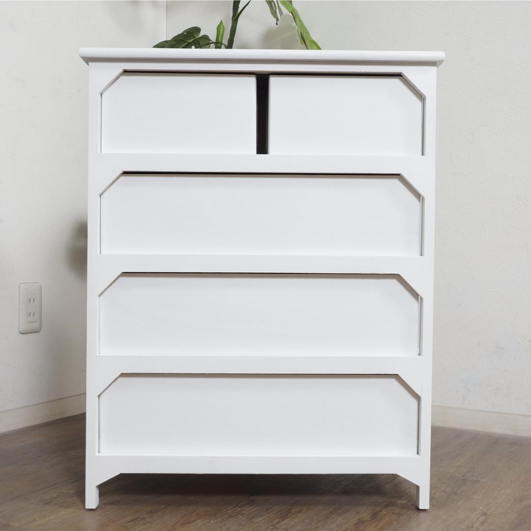 チェスト　4段5杯　タンス　収納　パンプキン取っ手 完成品