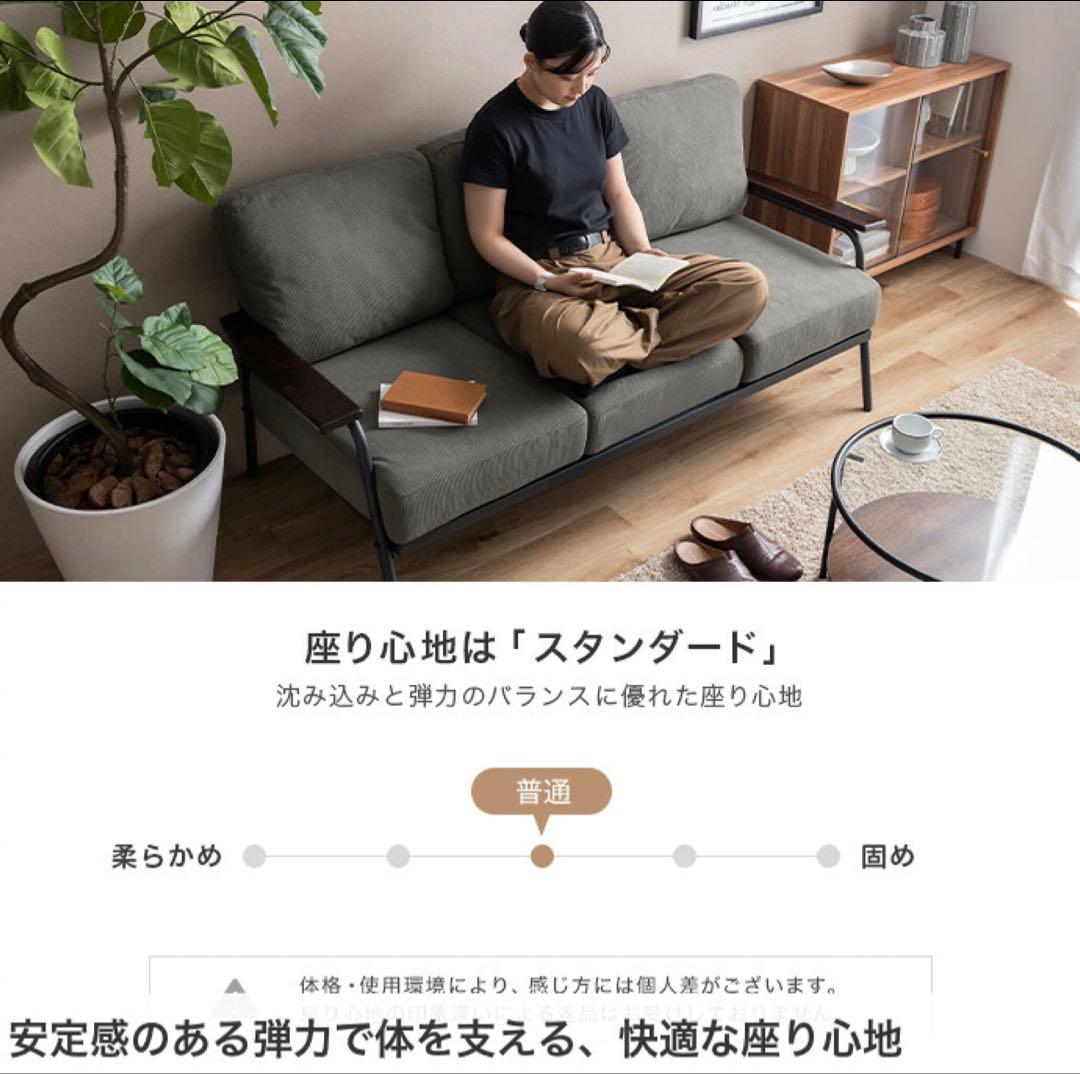 ソファ 3人掛けソファ コーデュロイ コンパクト Basquiat バスキア