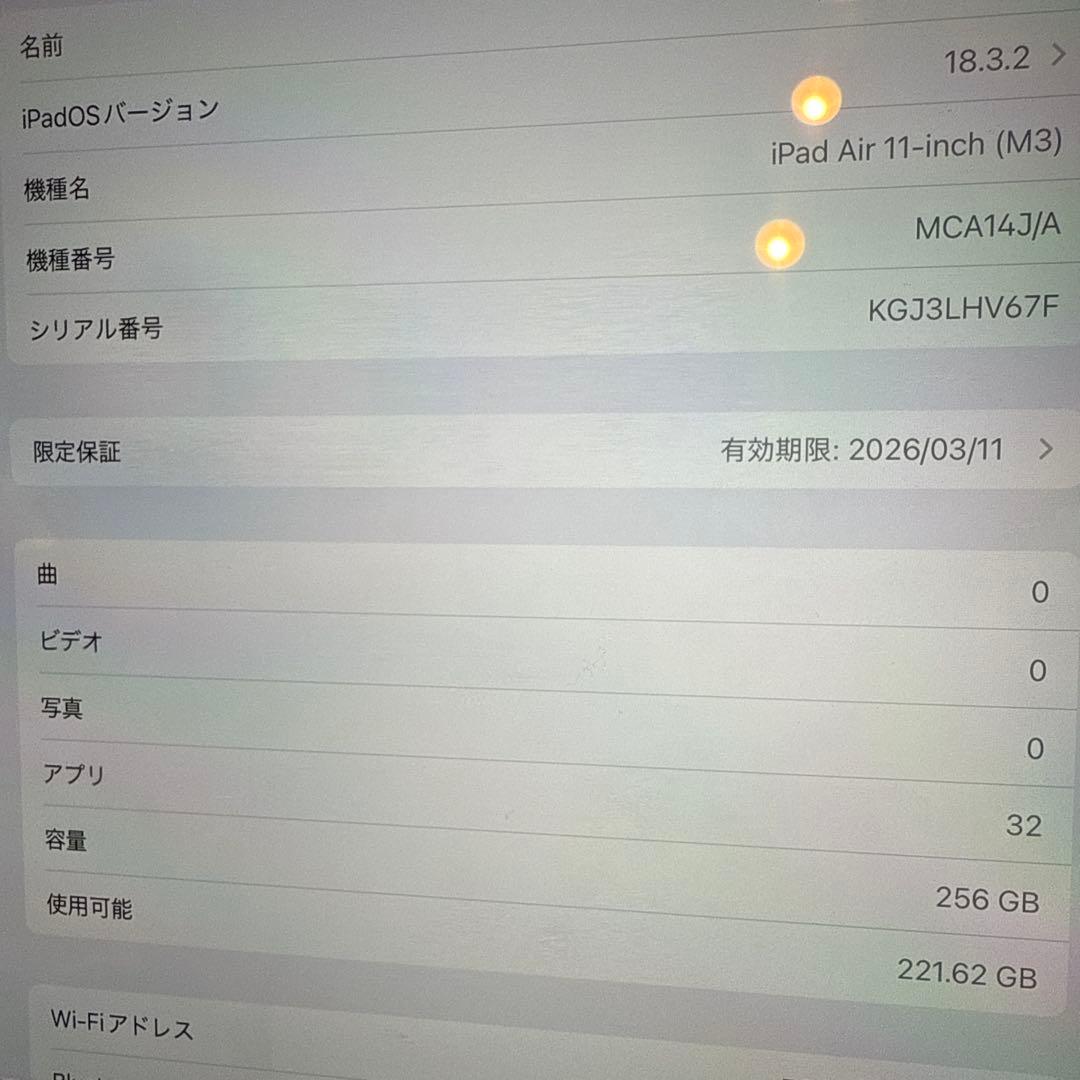 iPad本体 iPad Air M3 11 inch 256GB Wi-Fi SG
