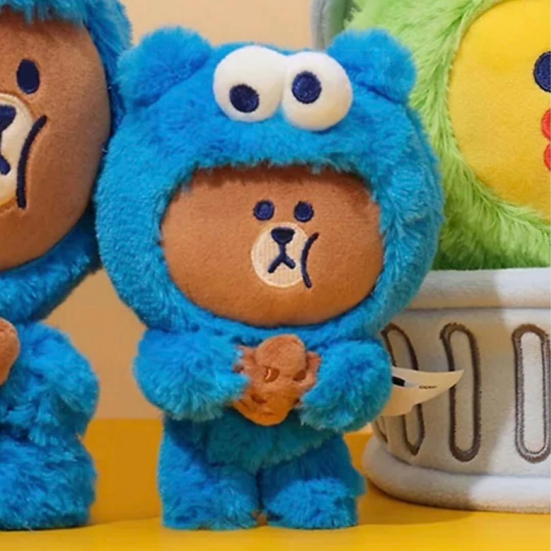 LINE FRIENDS セサミストリート　ブラウン×クッキーモンスター　グッズ
