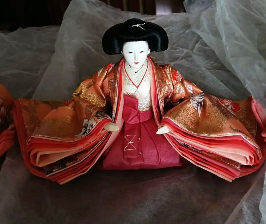 三人官女　お雛様　西陣織　中古品　ひな祭り　美品