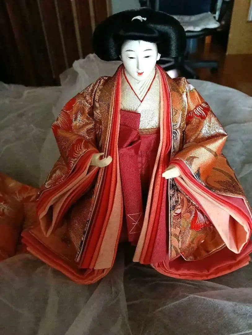 三人官女　お雛様　西陣織　中古品　ひな祭り　美品