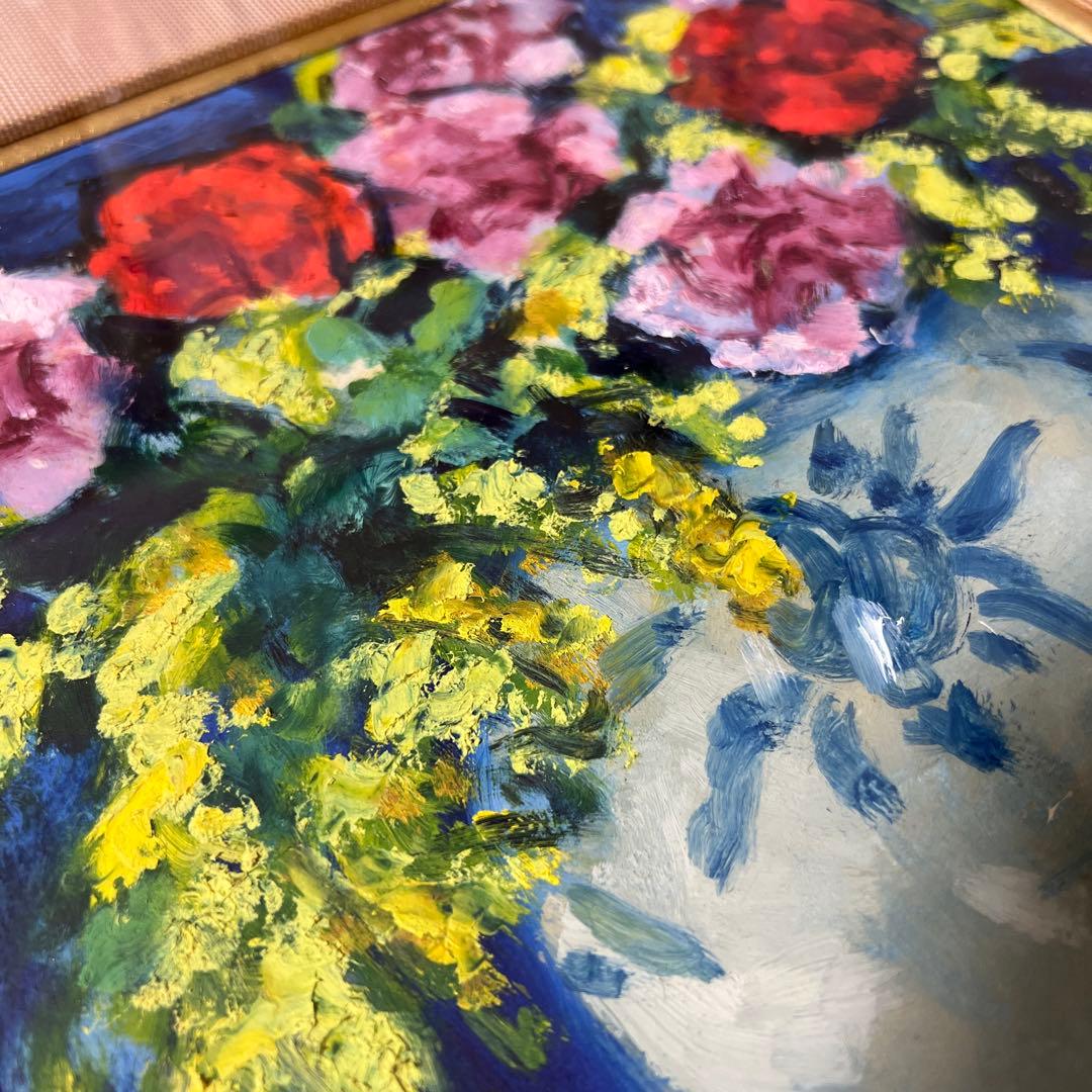 田川勤次　『壺に花 (つぼにはな)』 洋画家　油彩画