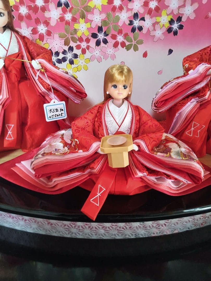 雛人形　リカちゃん　三人官女　リメイク品 ①