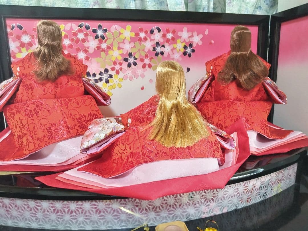雛人形　リカちゃん　三人官女　リメイク品 ①