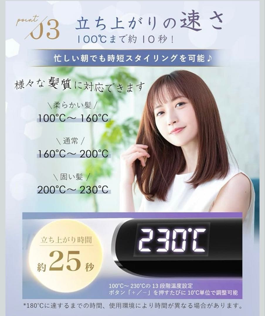 新品Aliliy ヘアアイロン 40mmプレート