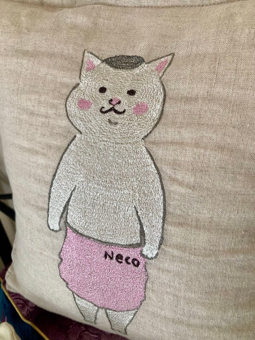 Coral＆Tusk 刺繍 猫村さん クッションカバー コーラルアンドタスク