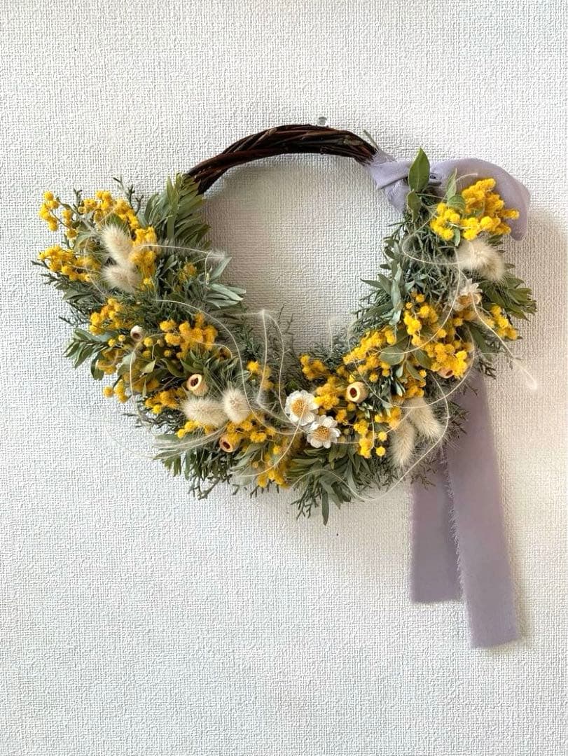 春満開♡ミモザのハーフリース約28センチ