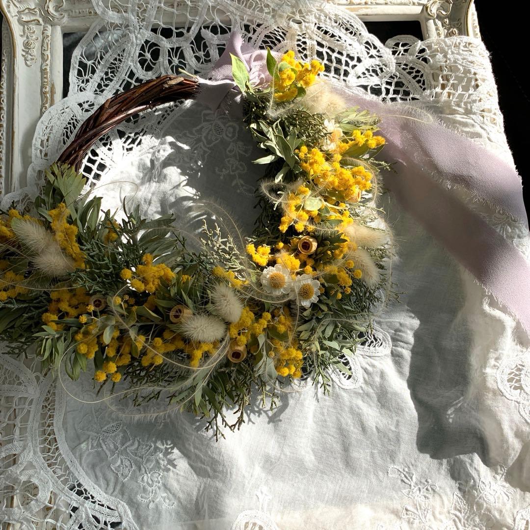 春満開♡ミモザのハーフリース約28センチ