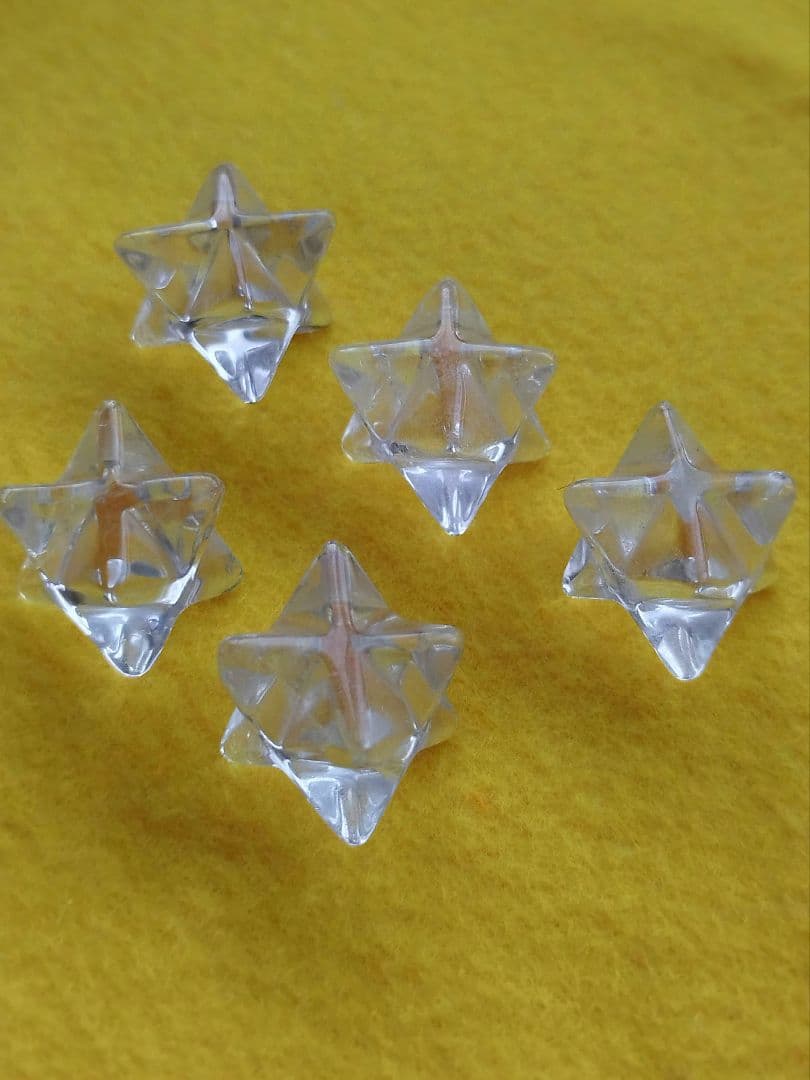 高品質 天然 ヒマラヤ水晶 マカバ 5個セット 最大幅2.5cm マルカバスター