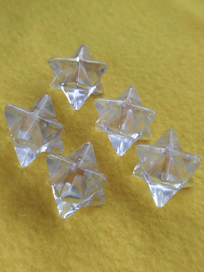 高品質 天然 ヒマラヤ水晶 マカバ 5個セット 最大幅2.5cm マルカバスター