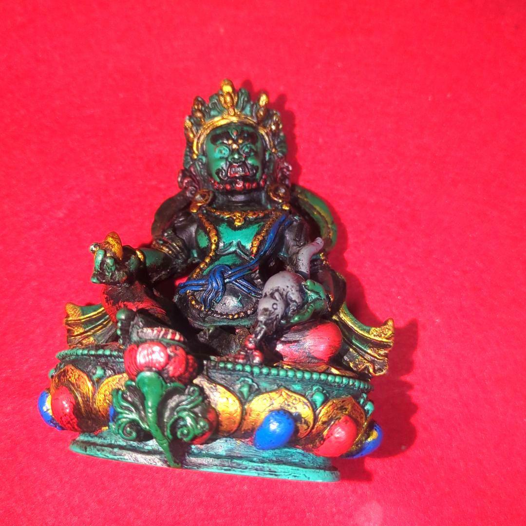 伝統のシャンバラ王ルドラチャクリンと王妃サマヤの仏像オブジェ（海外樹脂製）現状品