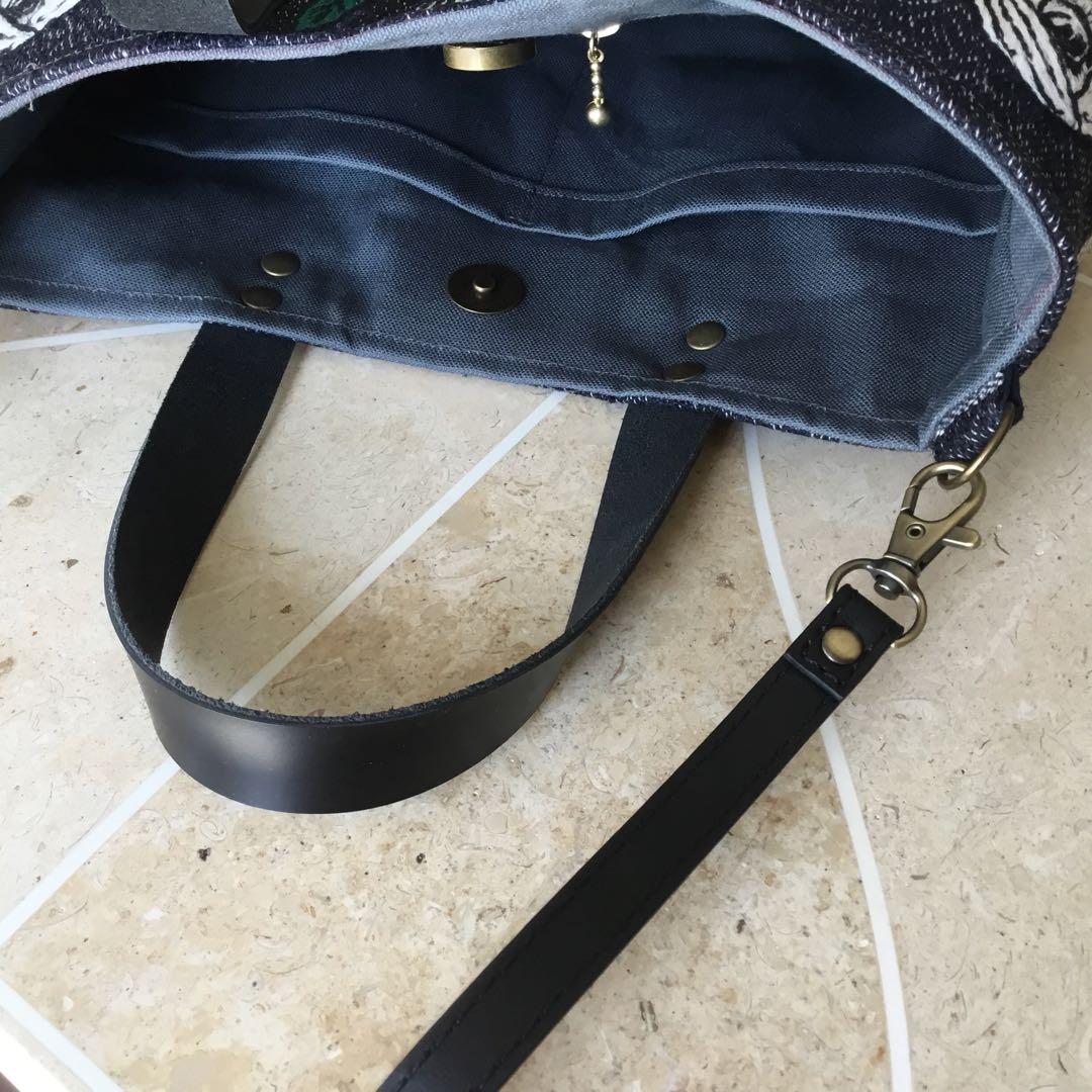 ミナペルホネン　rosy ネイビー　2Wayショルダーバッグ　ハンドメイド