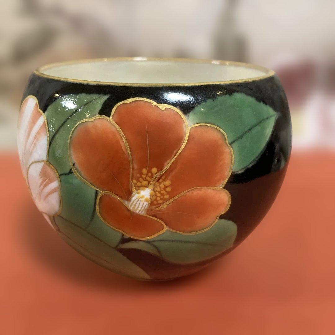 陶葊　京焼　黒地玉湯呑み　年末セール