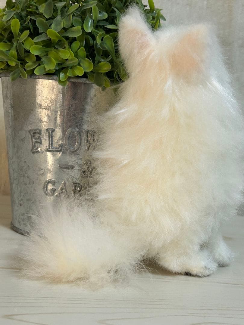 羊毛フェルト　ハンドメイド　犬　サモエド　にっこり！