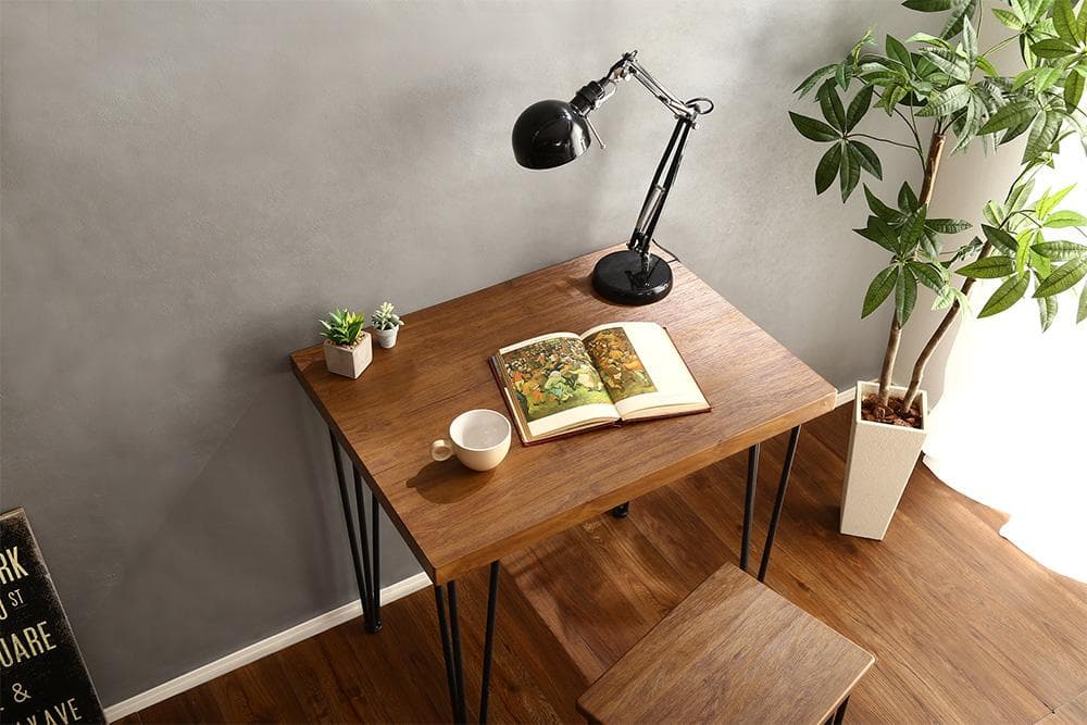 新品 送料込 ヴィンテージテーブル75cm幅 鉄脚 コンパクト テレワーク