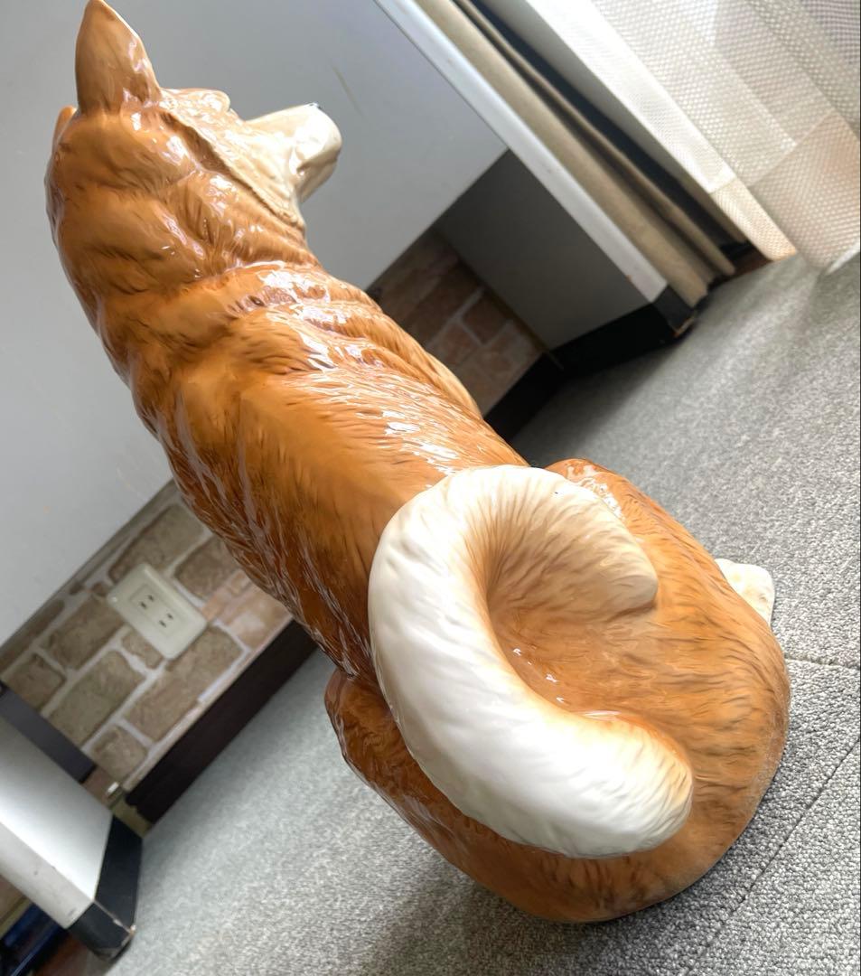 柴犬　陶器　加藤工芸　赤柴　豆柴　等身大　【美品】