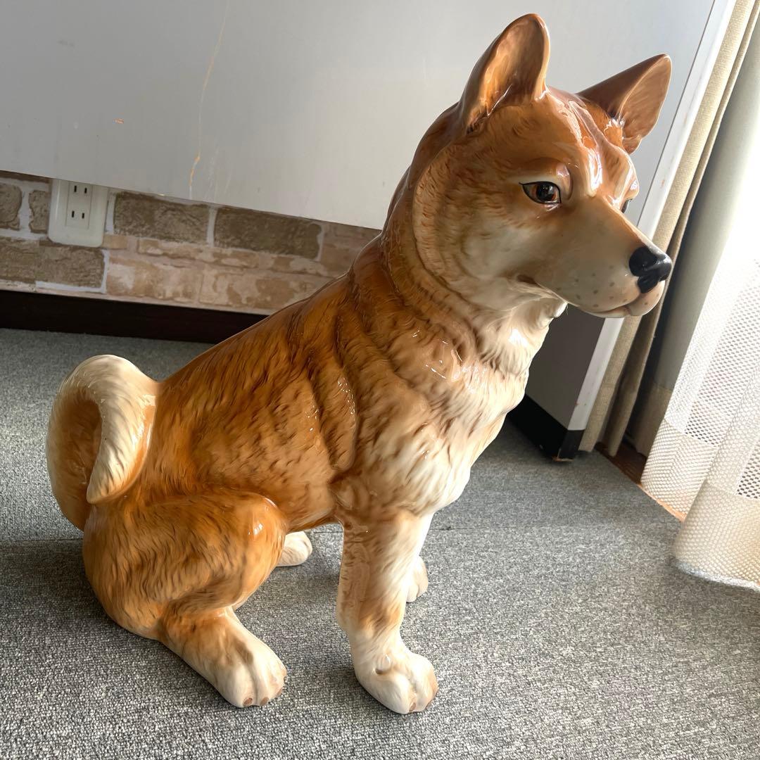 柴犬　陶器　加藤工芸　赤柴　豆柴　等身大　【美品】