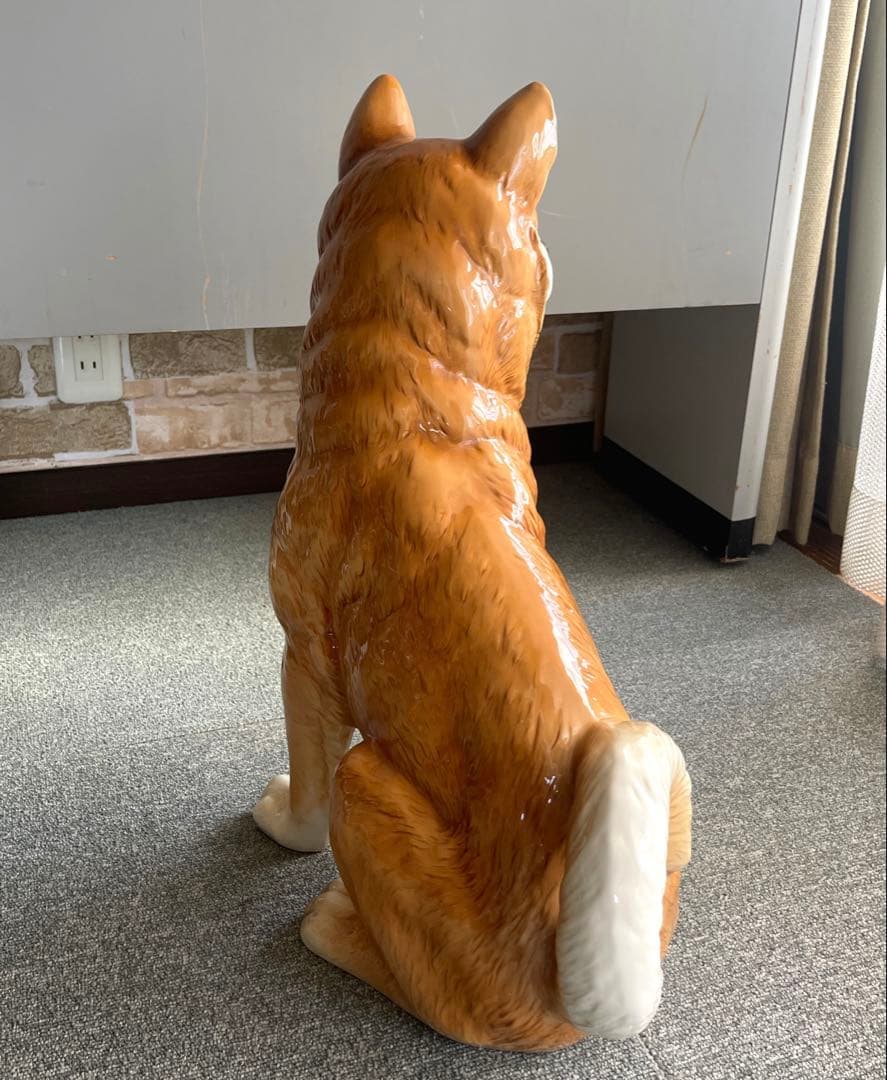 柴犬　陶器　加藤工芸　赤柴　豆柴　等身大　【美品】