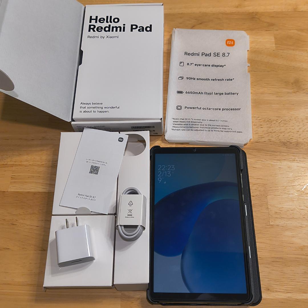 【セール中 Redmi Pad SE 8.7(箱、説明書、ケーブル類)＋ケース