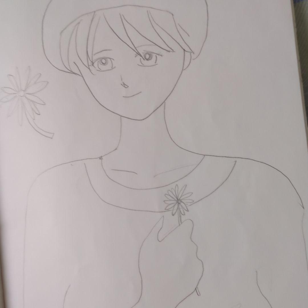 ベレー帽ショートカット女性イラスト