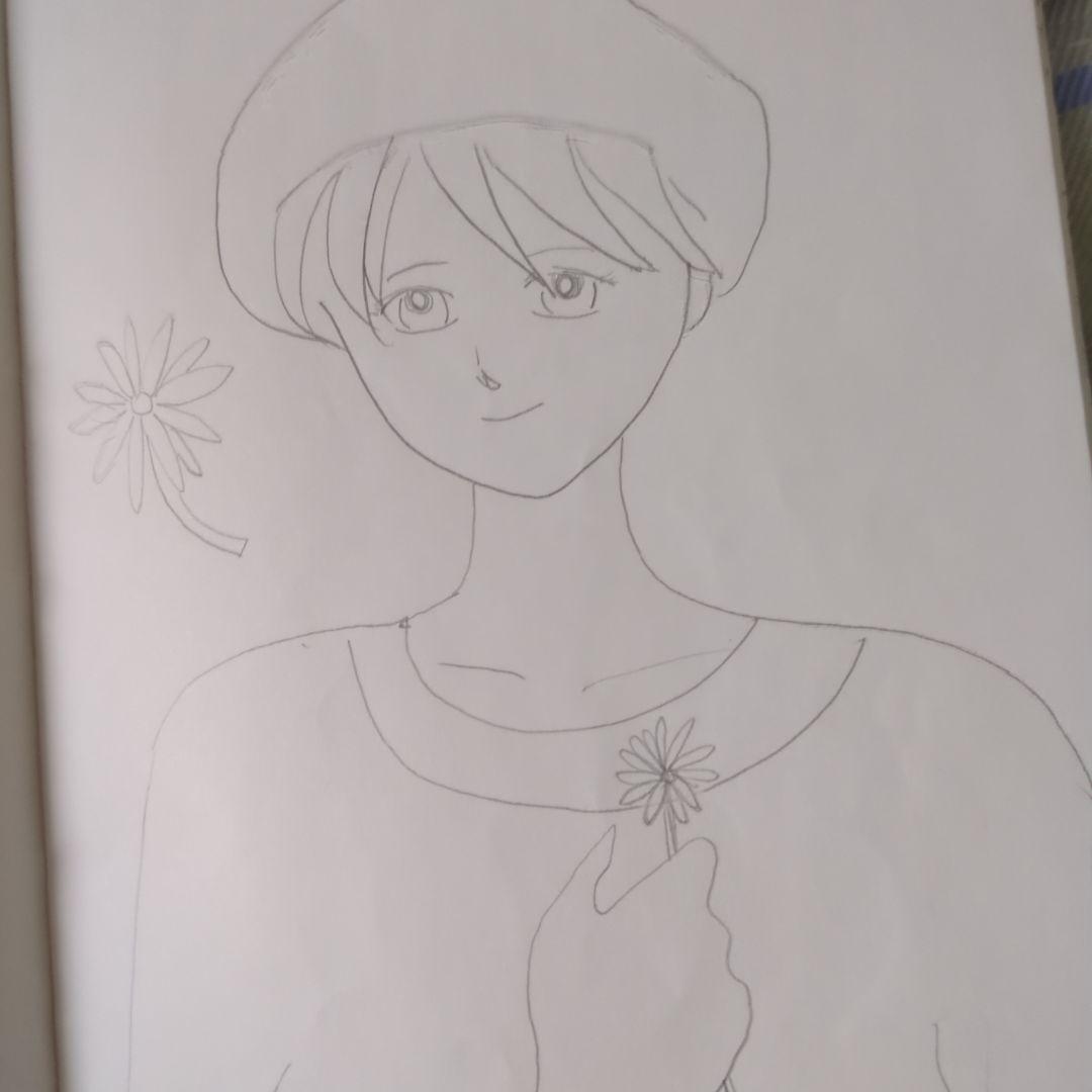 ベレー帽ショートカット女性イラスト