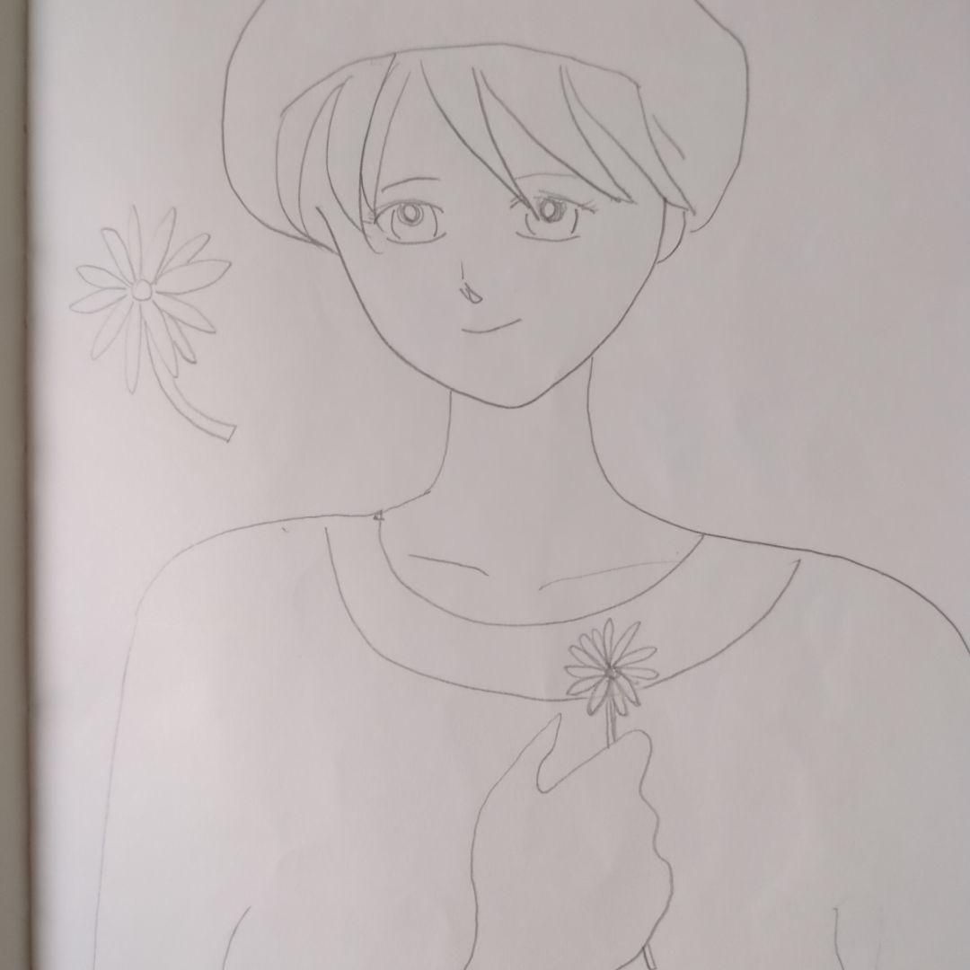 ベレー帽ショートカット女性イラスト