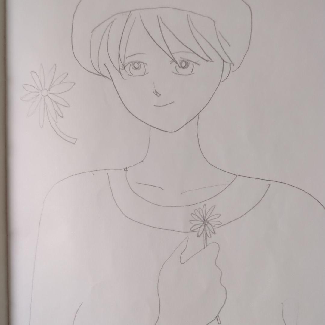 ベレー帽ショートカット女性イラスト