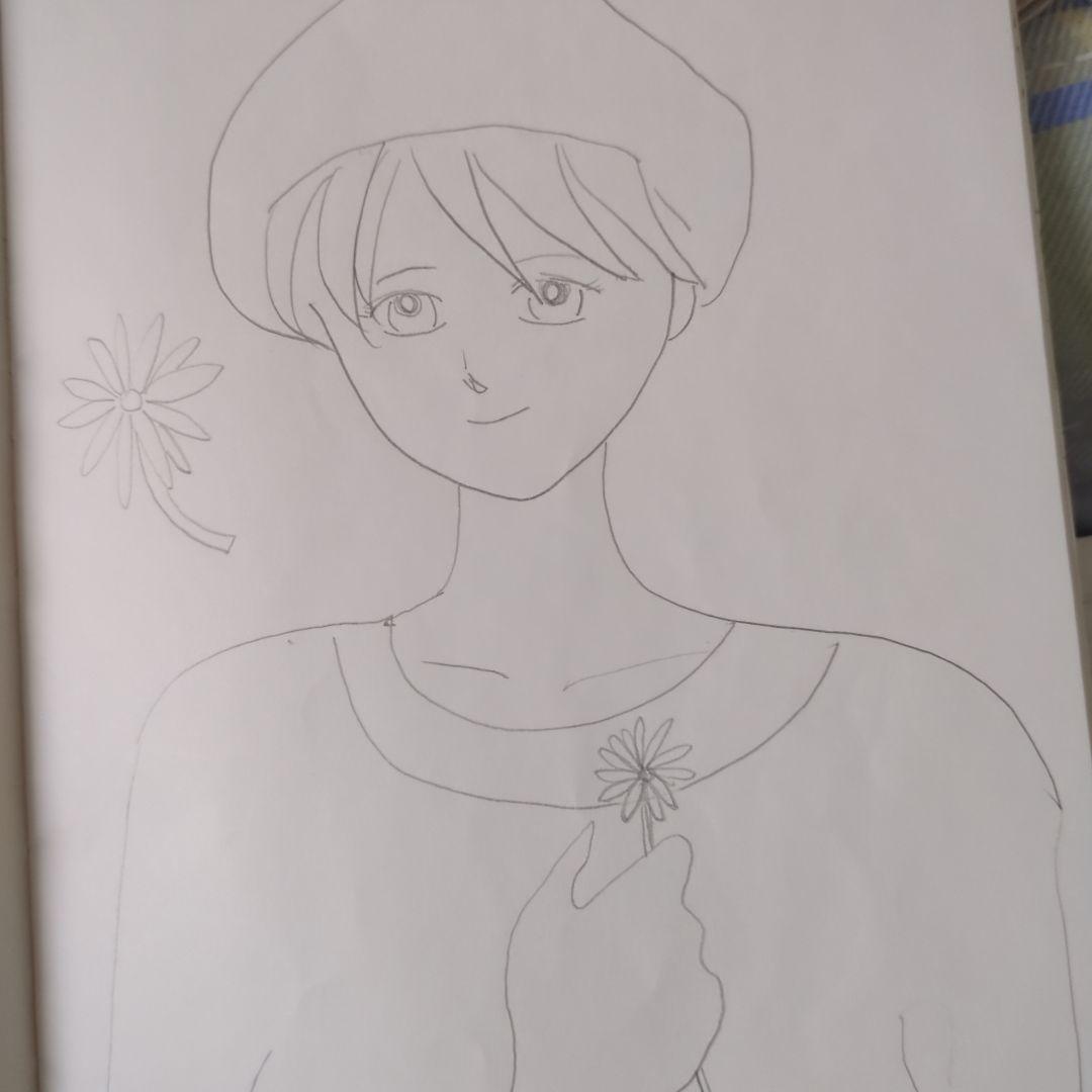 ベレー帽ショートカット女性イラスト