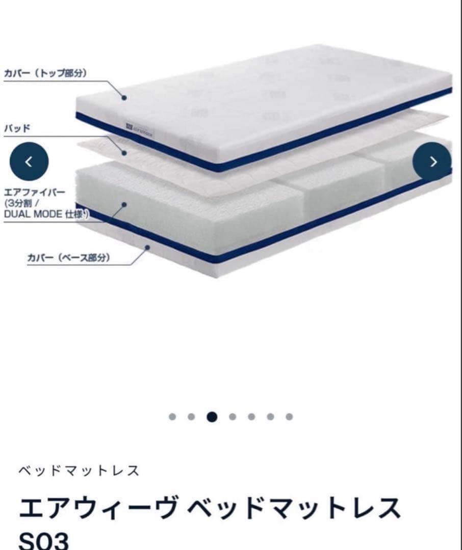 新品 未使用　エアウィーヴ　ベッドパッド セミダブル 敷きパッド　洗濯可　正規品