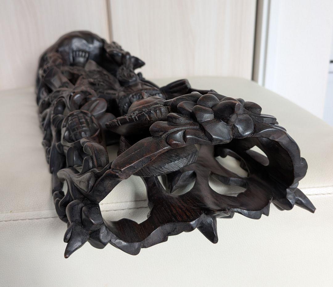 バリ島　細密彫刻　木彫　女神　52cm 一刀彫