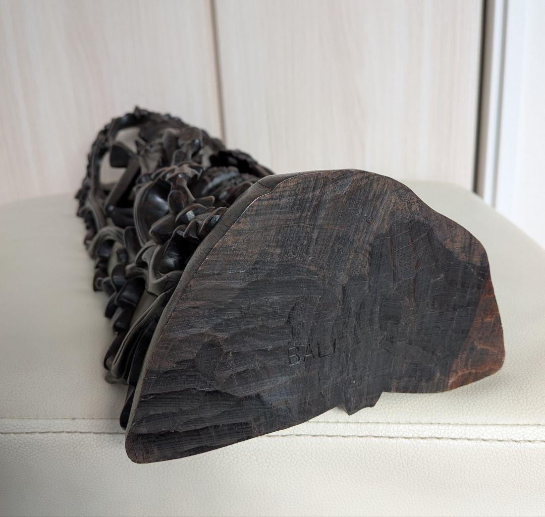 バリ島　細密彫刻　木彫　女神　52cm 一刀彫