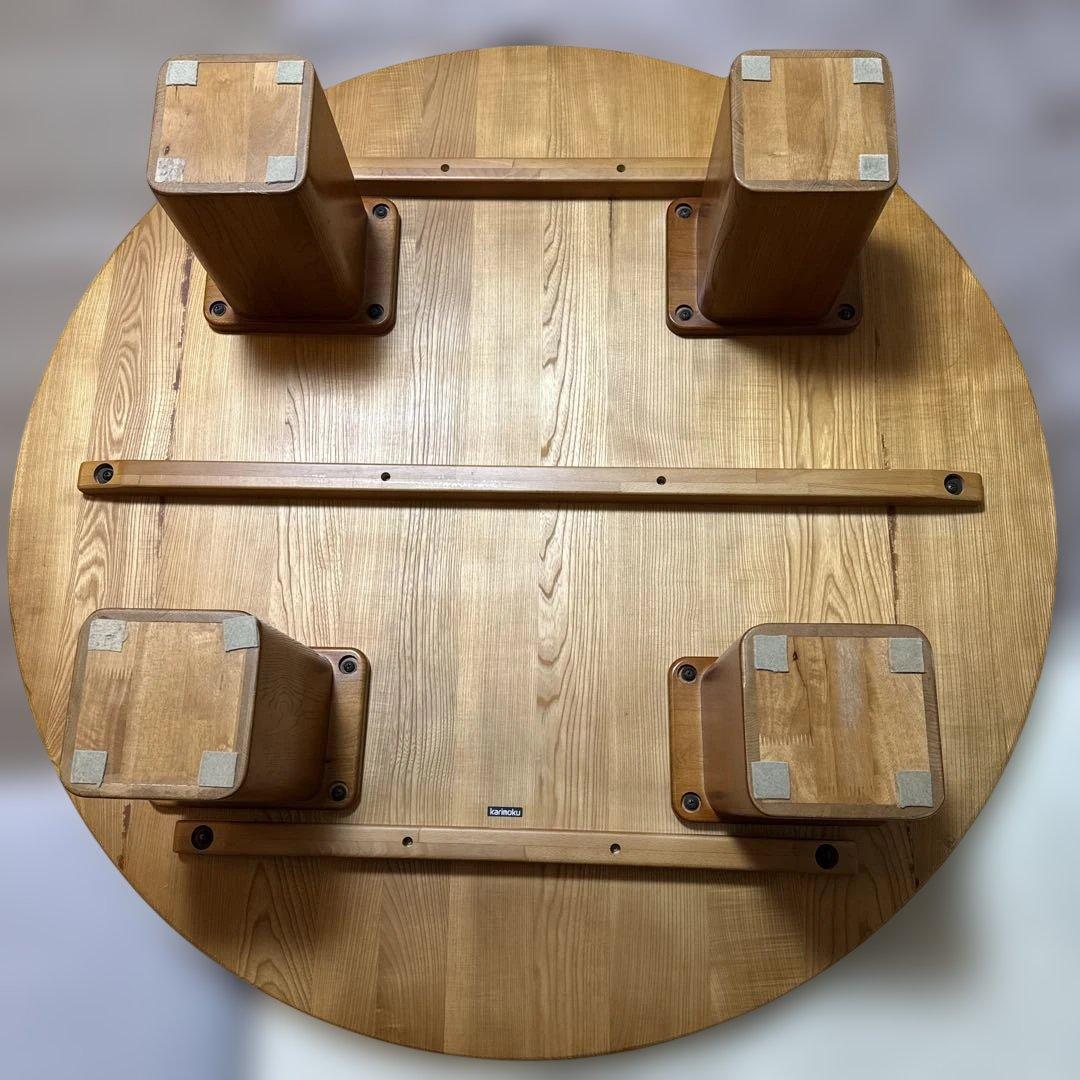 カリモク　大円卓　座卓　円卓　ちゃぶ台　テーブル　リビングテーブル　座敷テーブル