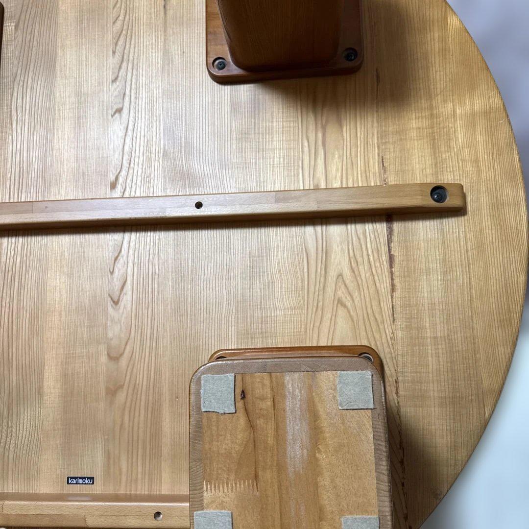 カリモク　大円卓　座卓　円卓　ちゃぶ台　テーブル　リビングテーブル　座敷テーブル