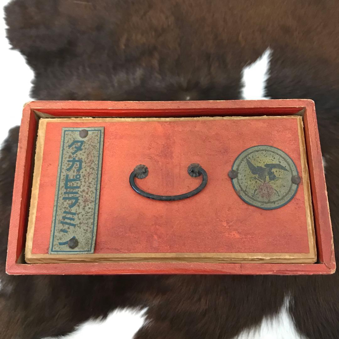 50'sビンテージ！昭和レトロな薬箱 森本救生堂薬舗 タカピラミン タカ印