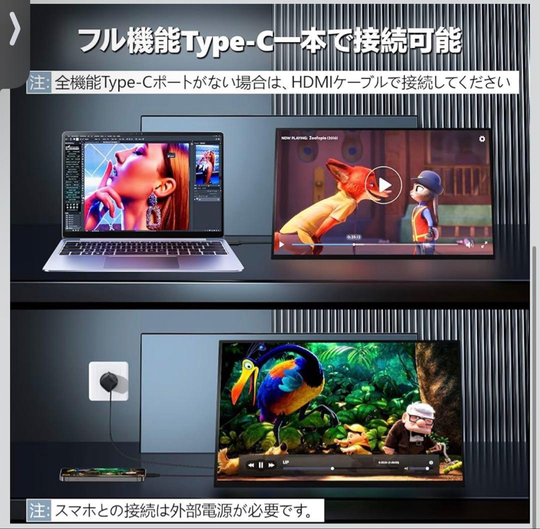 モバイルモニター 18.5インチ／FHD1080P／IPS／120Hz／VESA