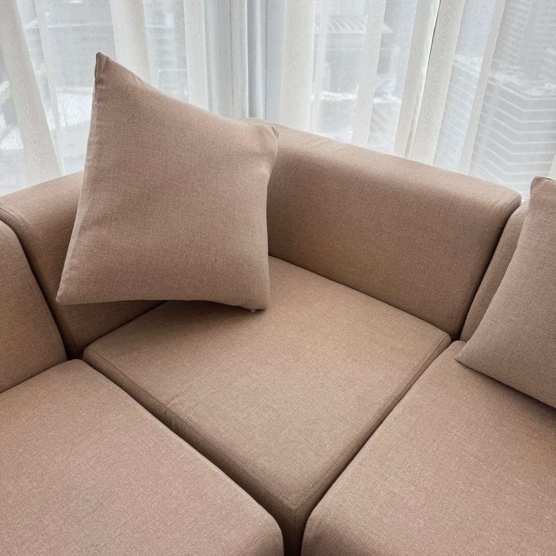 超美品 ローソファ コーナータイプ モダン ベージュ