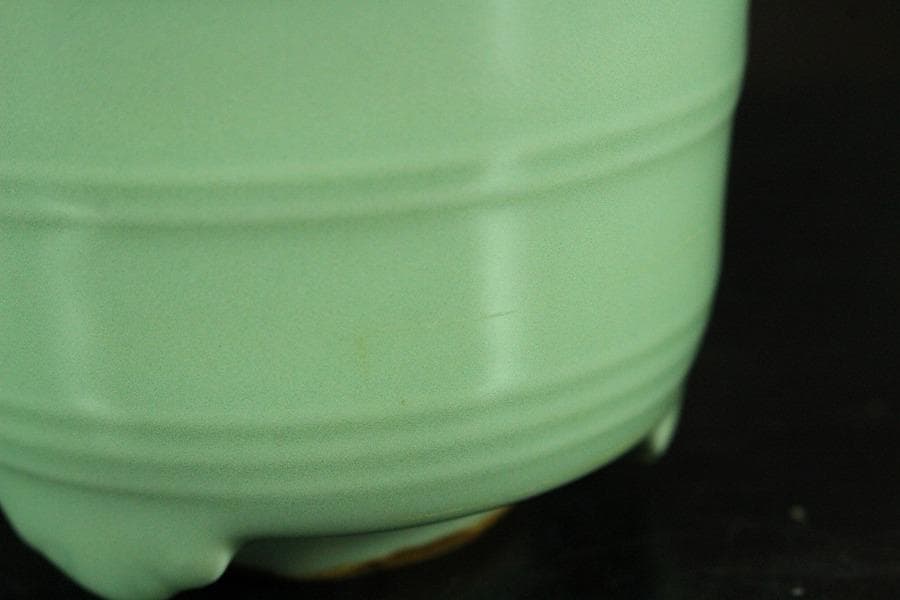 初代 宮永東山作 青磁香炉 銀火屋 37g 共箱 古美術(K-A640)