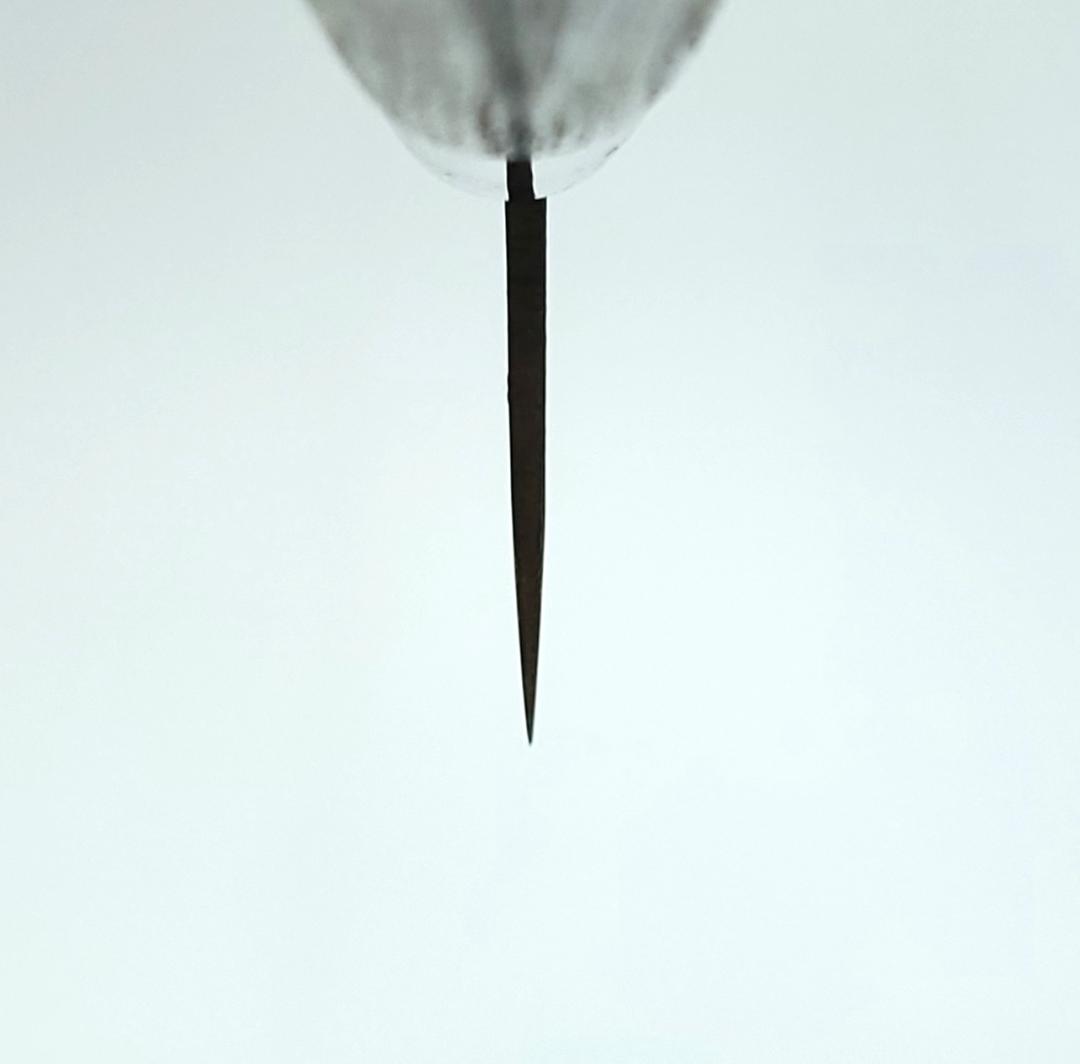 白紙1号 黒打 三徳包丁 180㎜ #1324 焼栗柄 月光作