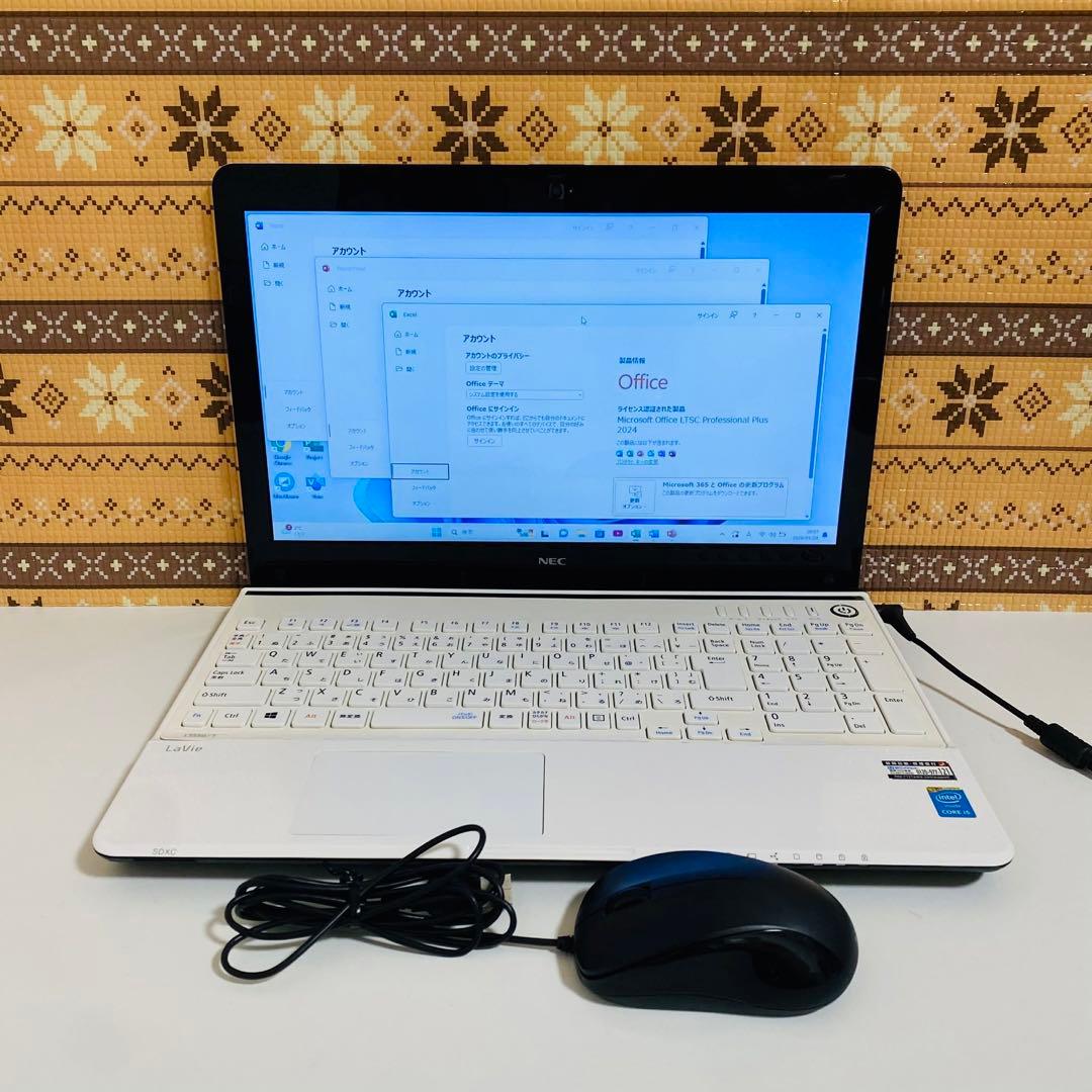 Y90 NECノートパソコン i5メモリ8G高速 Windows11オフィス付き